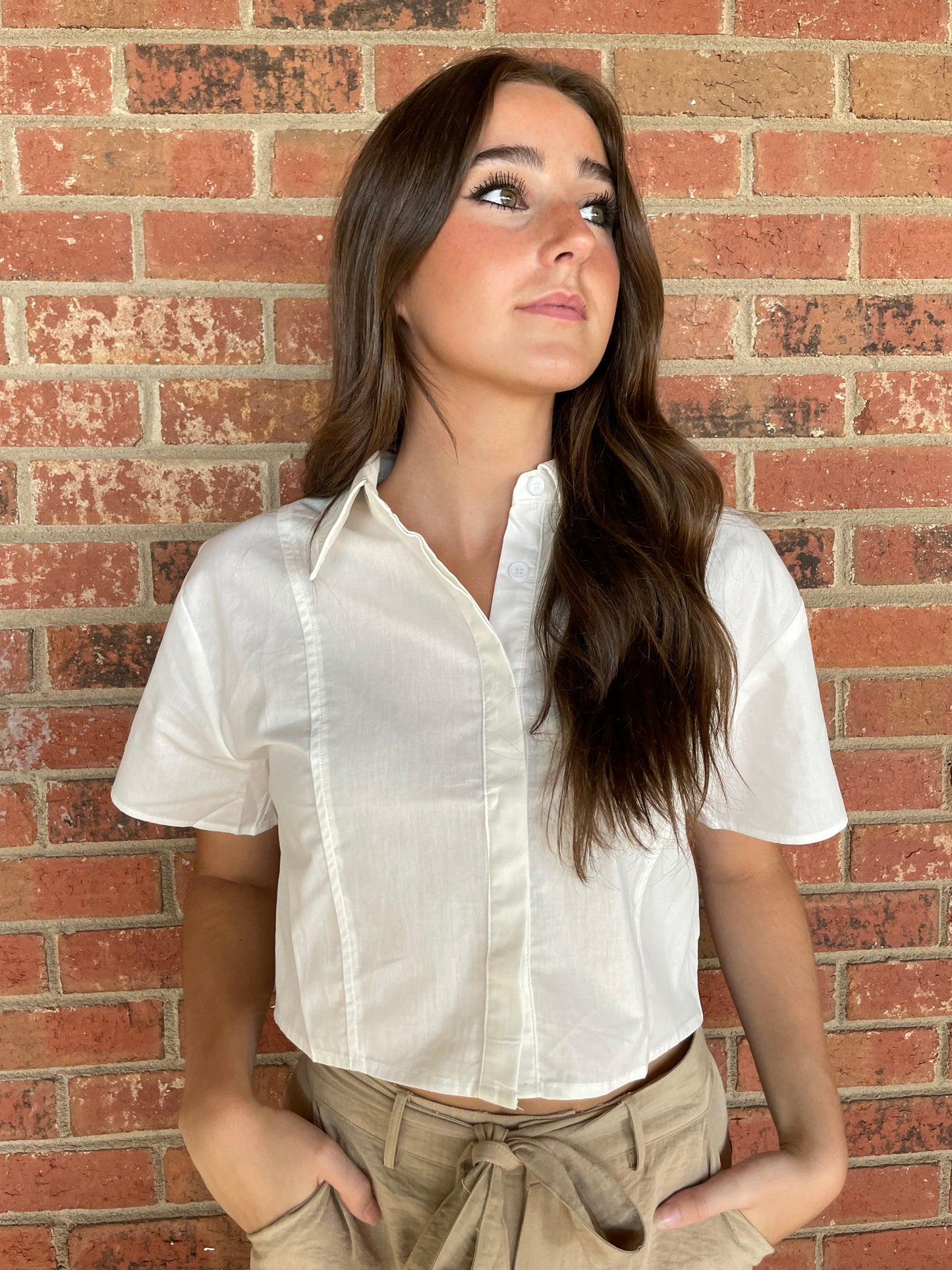 Wild and Free Cropped Button Up